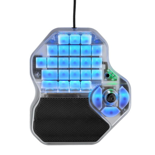 Dunwyvern SIDEQUEST gaming keyboardCrystal front view lit